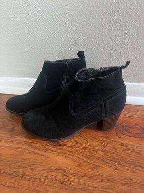 Mossimo Supply Co Black Suede Ankle Booties with Block Heel